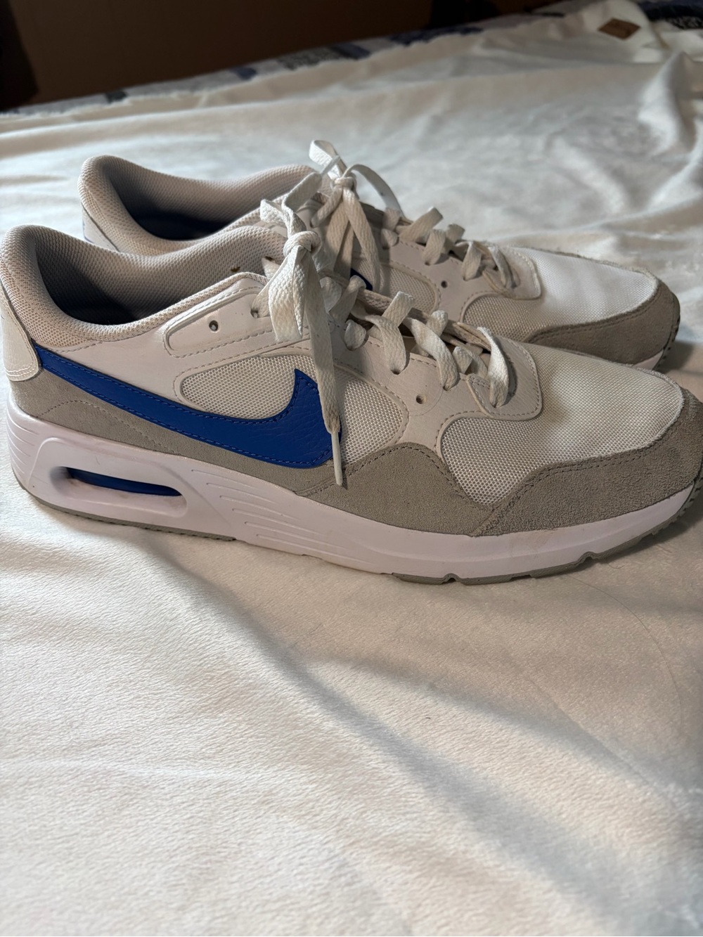 Nike Air Men’s White, Gray & Blue Low-Top Sneakers - Size 11.5